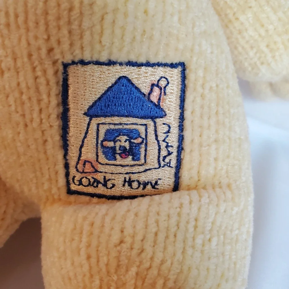 Carters Emu Namae Going Home Yellow Plush Puppy Dog‎ Baby Rattle Vintage 2000